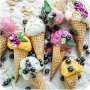 Many different ice creams